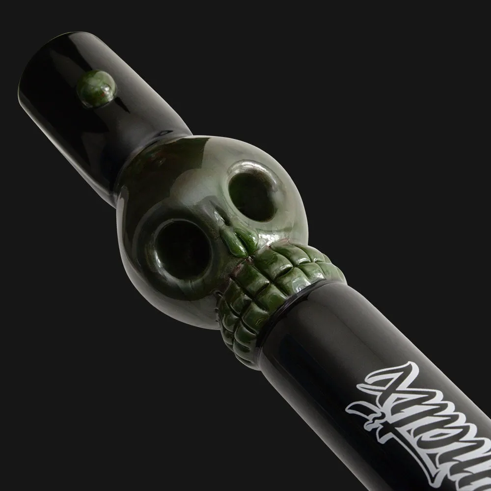 Mathematix Glass - Double Bowl Skull 10-Inch Glass Steamroller Pipe