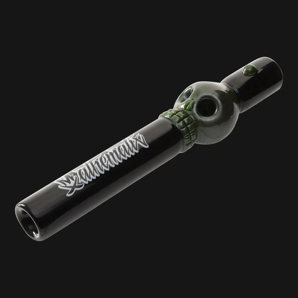 Mathematix Glass - Double Bowl Skull 10-Inch Glass Steamroller Pipe