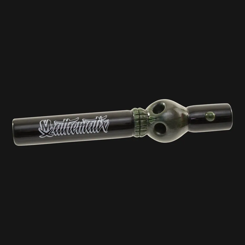Mathematix Glass - Double Bowl Skull 10-Inch Glass Steamroller Pipe