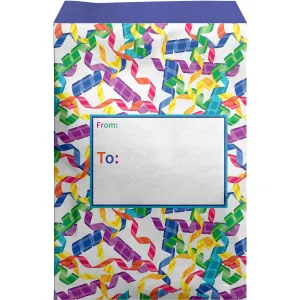 Medium Birthday Printed Padded Mailing Envelopes, Party Streamers