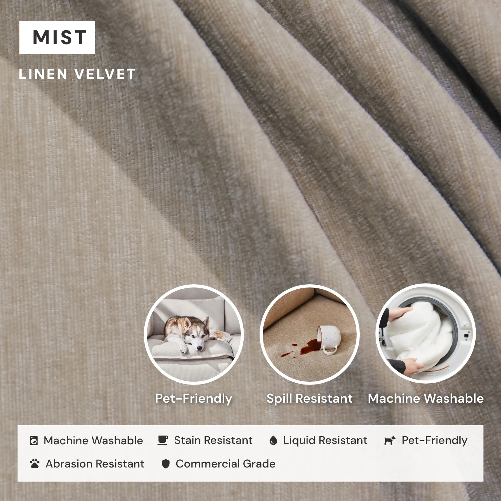 Modular Washable 6-Seater Open-Ends U-Sectional in Mist | Memorix  Seat | Cloud Pillow