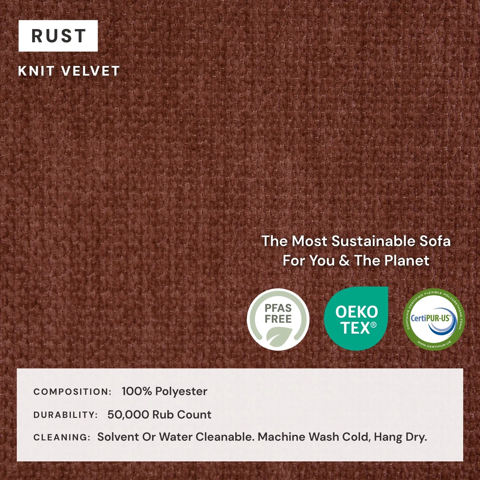 Modular Washable 6-Seater Open-Ends U-Sectional   Ottoman in Rust | Memorix  Seat | Cloud Pillow