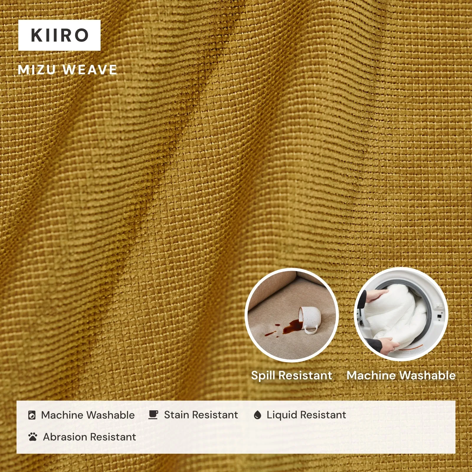 Modular Washable 9-Seater U-Sectional   Bench Ottoman in Kiiro | Deluxe  Seat | Cloud Pillow