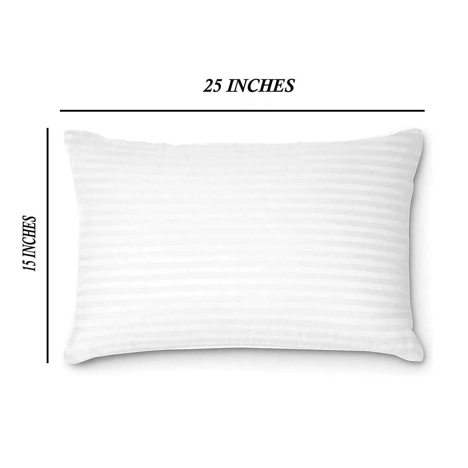 NIVEDHA MATTRESS- Organic Silk Cotton/kapok/Semal Ilavam Panju Soft Sleeping White Striped Classic Pillows, Size : 25 x 15 inches-Pack of 2.