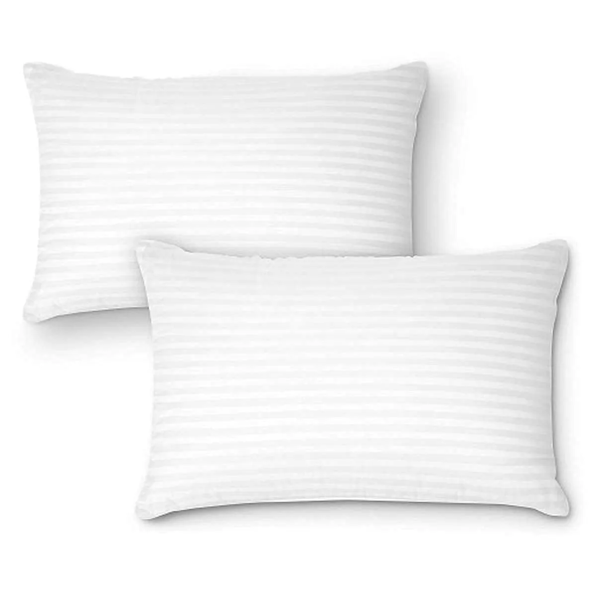 NIVEDHA MATTRESS- Organic Silk Cotton/kapok/Semal Ilavam Panju Soft Sleeping White Striped Classic Pillows, Size : 25 x 15 inches-Pack of 2.