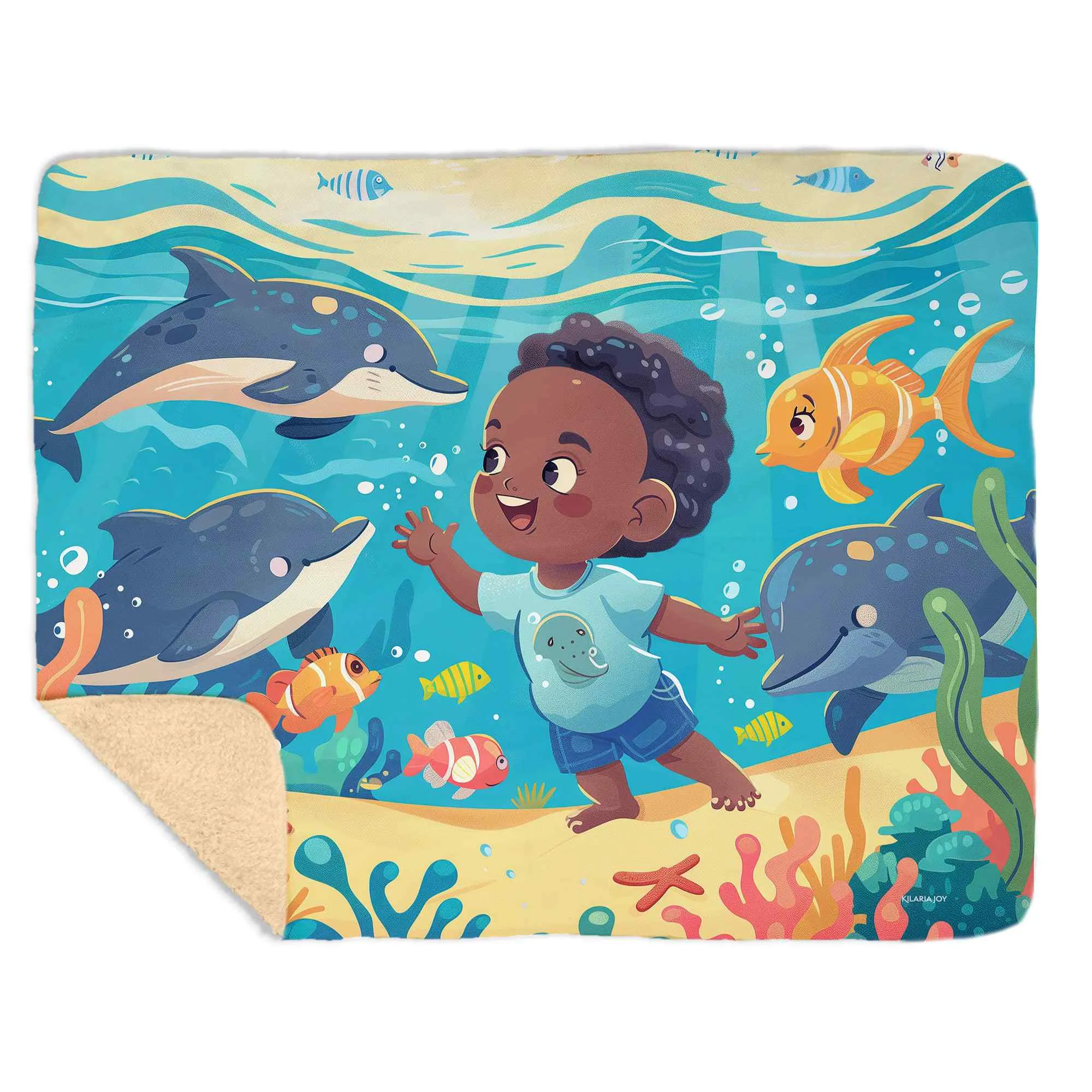 Ocean Explorer Snuggly Sherpa Baby Blanket, 40"x30"