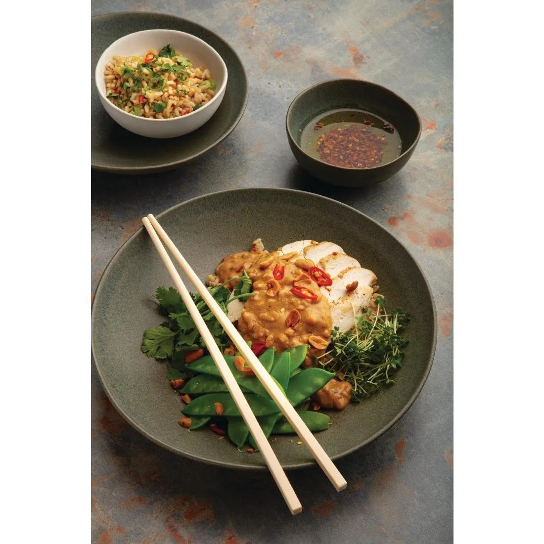 Olympia Build-a-Bowl Flat Bowls Green 190mm (Pack of 6) - FC710