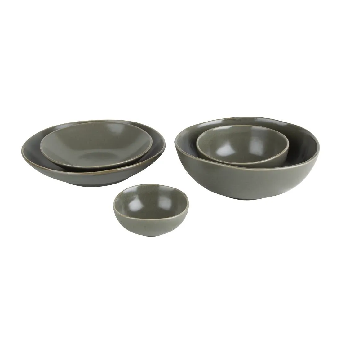 Olympia Build-a-Bowl Flat Bowls Green 190mm (Pack of 6) - FC710