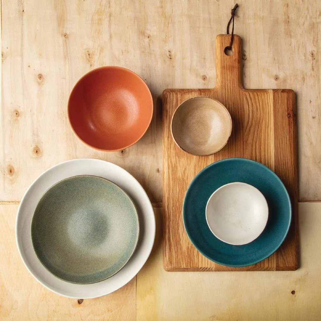 Olympia Build-a-Bowl Flat Bowls Green 190mm (Pack of 6) - FC710