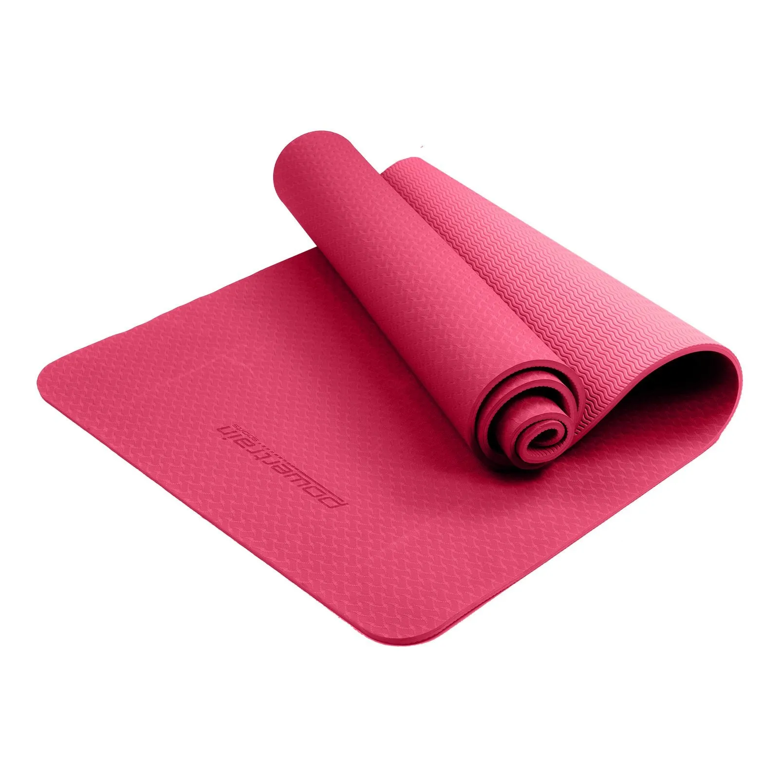 Powertrain TPE Yoga Pilates Exercise Mat 6mm - Rose Pink