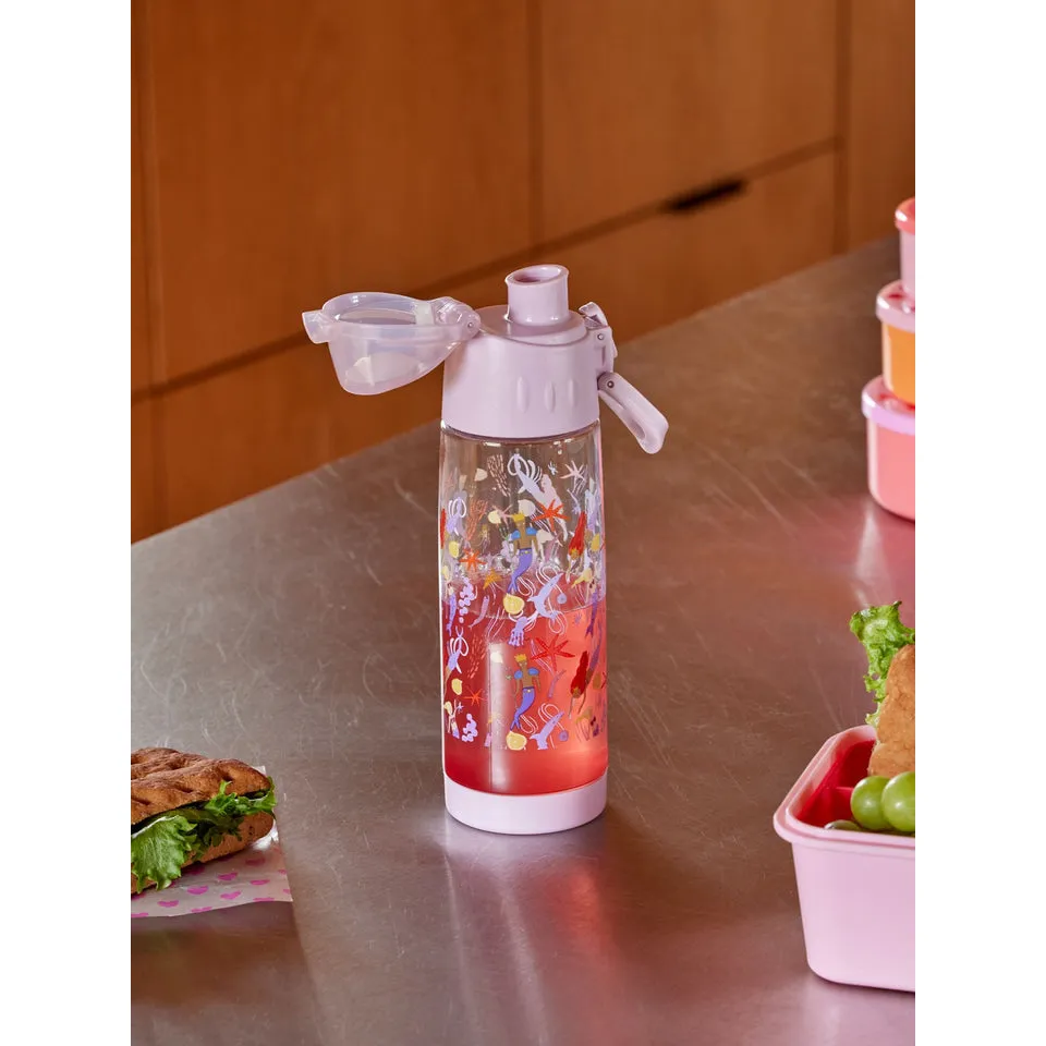 Rice DK Plastic Kids Drinking Bottle with Mermaid Print - Lavender - 500 ml