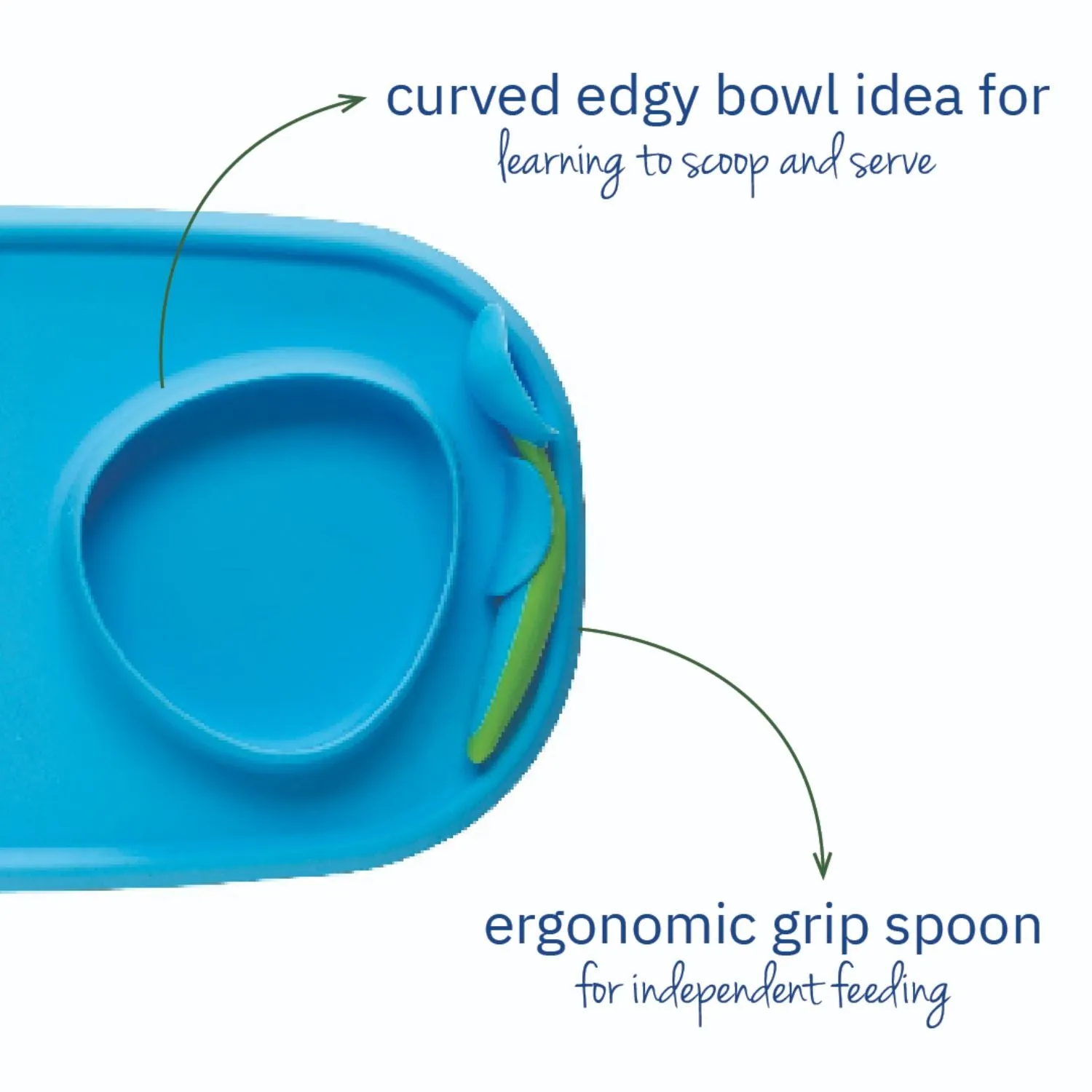 Roll & Go Mealtime Mat with Spoon Blue