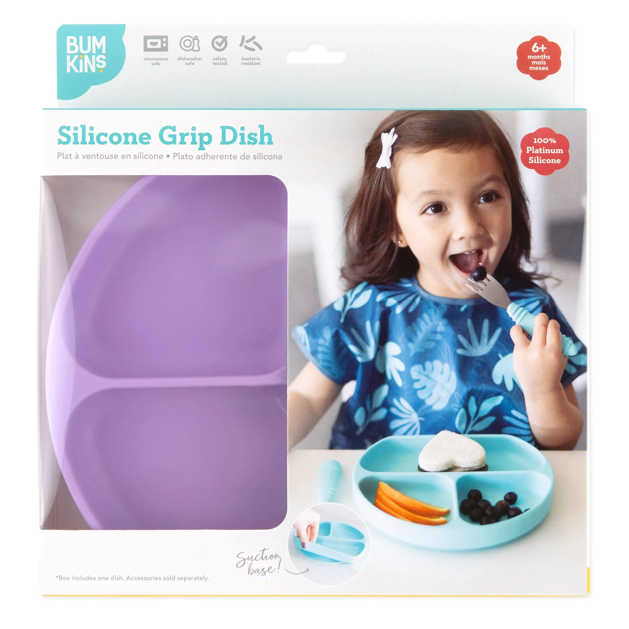 Silicone Grip Dish: Lavender
