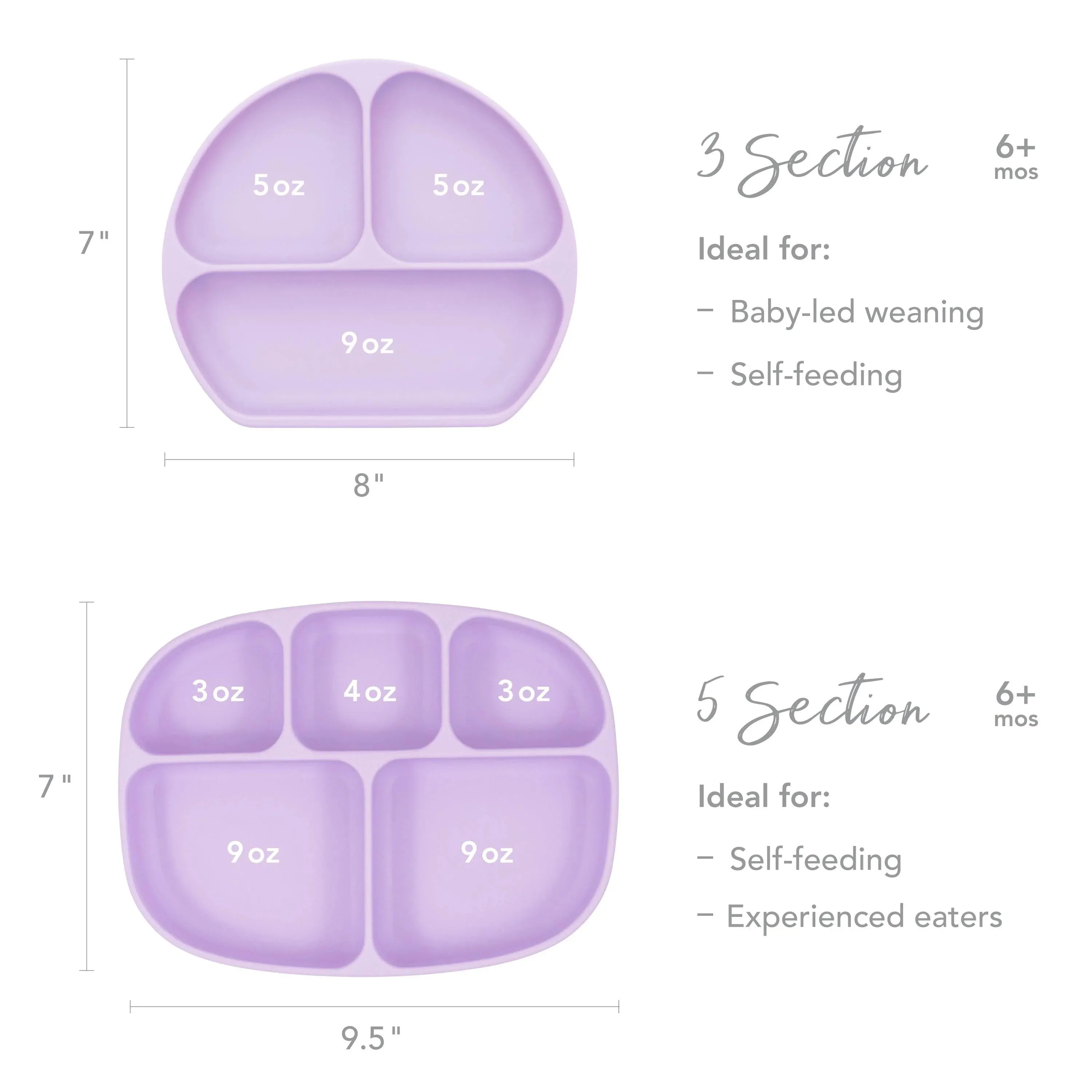 Silicone Grip Dish: Lavender