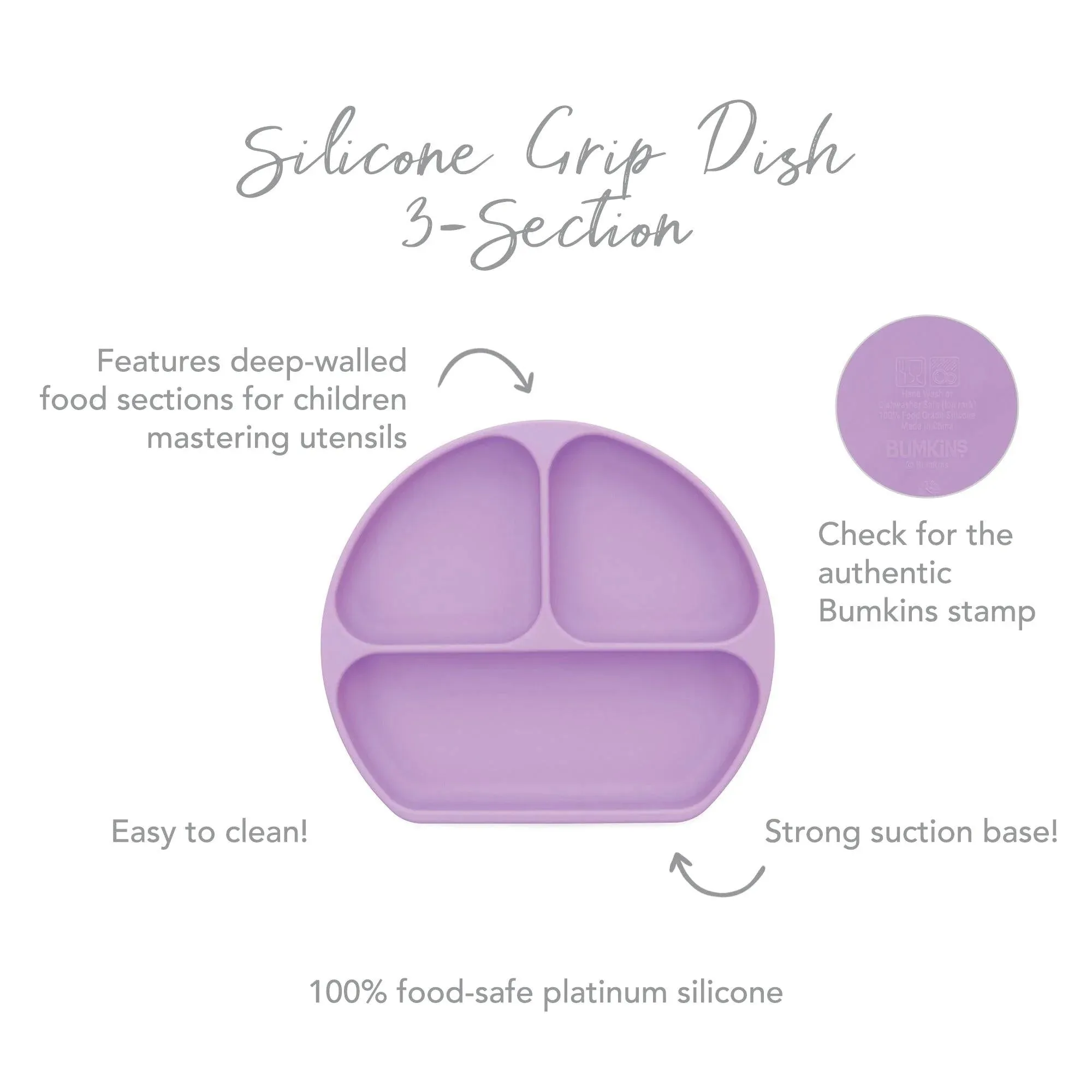 Silicone Grip Dish: Lavender