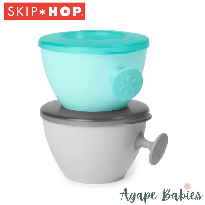 Skip Hop Easy-Grab Bowls - Grey/Soft Teal