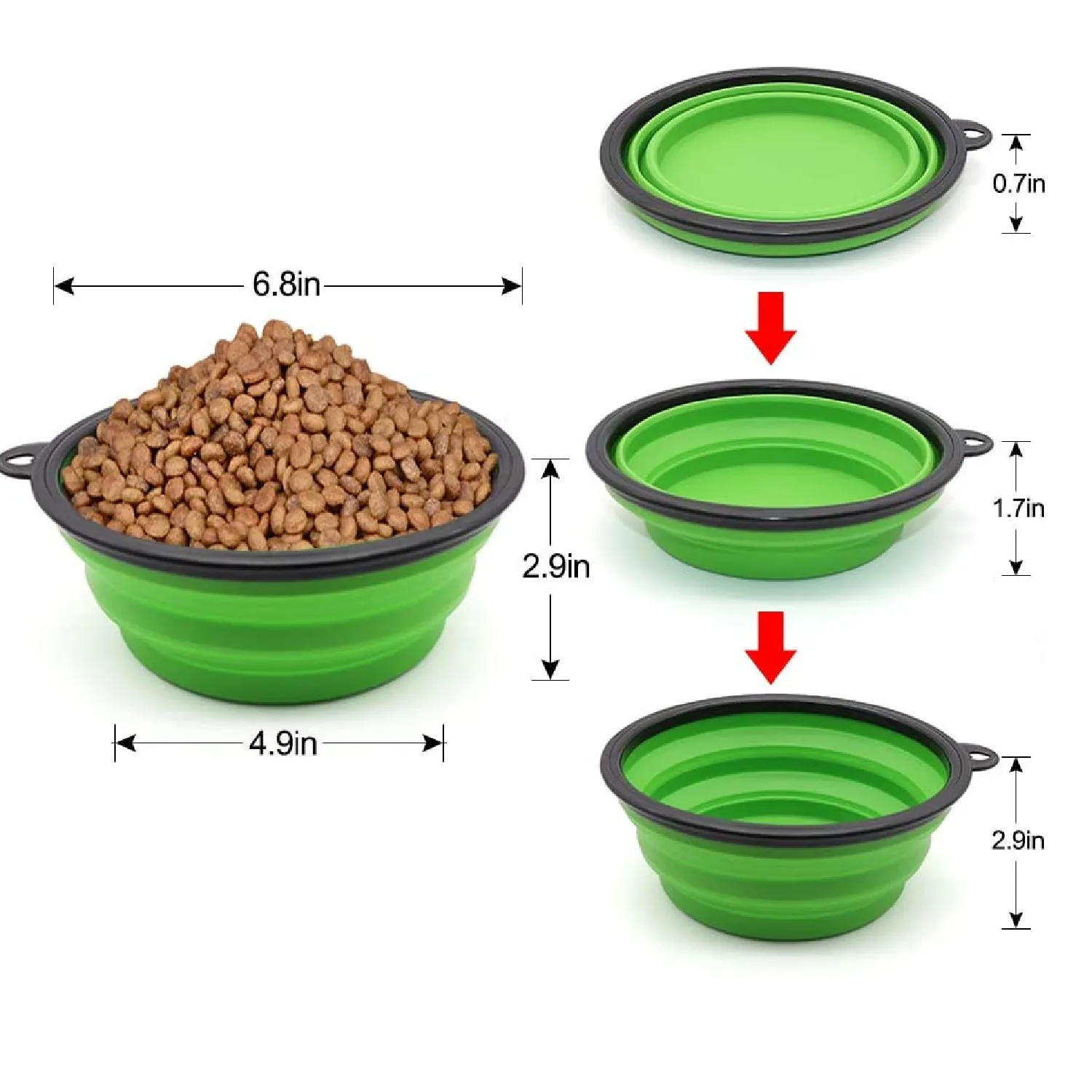 SLSON | Collapsible Dog Bowl - 2 Pack Collapsible Water Bowls for Dogs and Cats