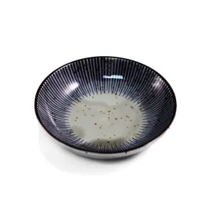 Soy Sauce Dish with Blue Stripe Trim 4.02" dia