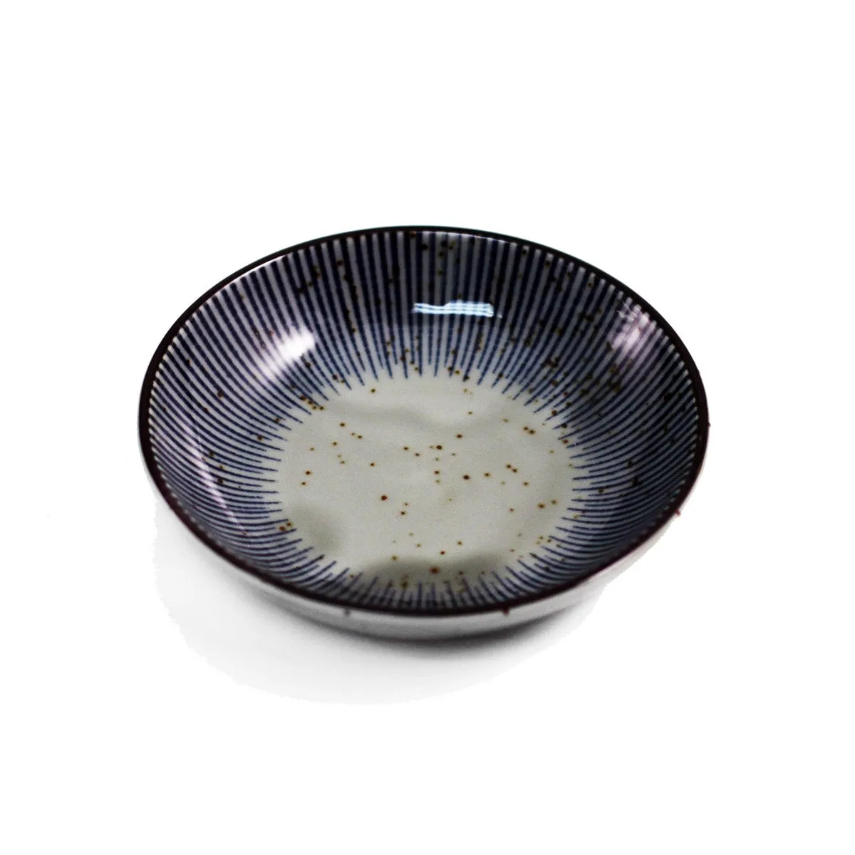 Soy Sauce Dish with Blue Stripe Trim 4.02" dia
