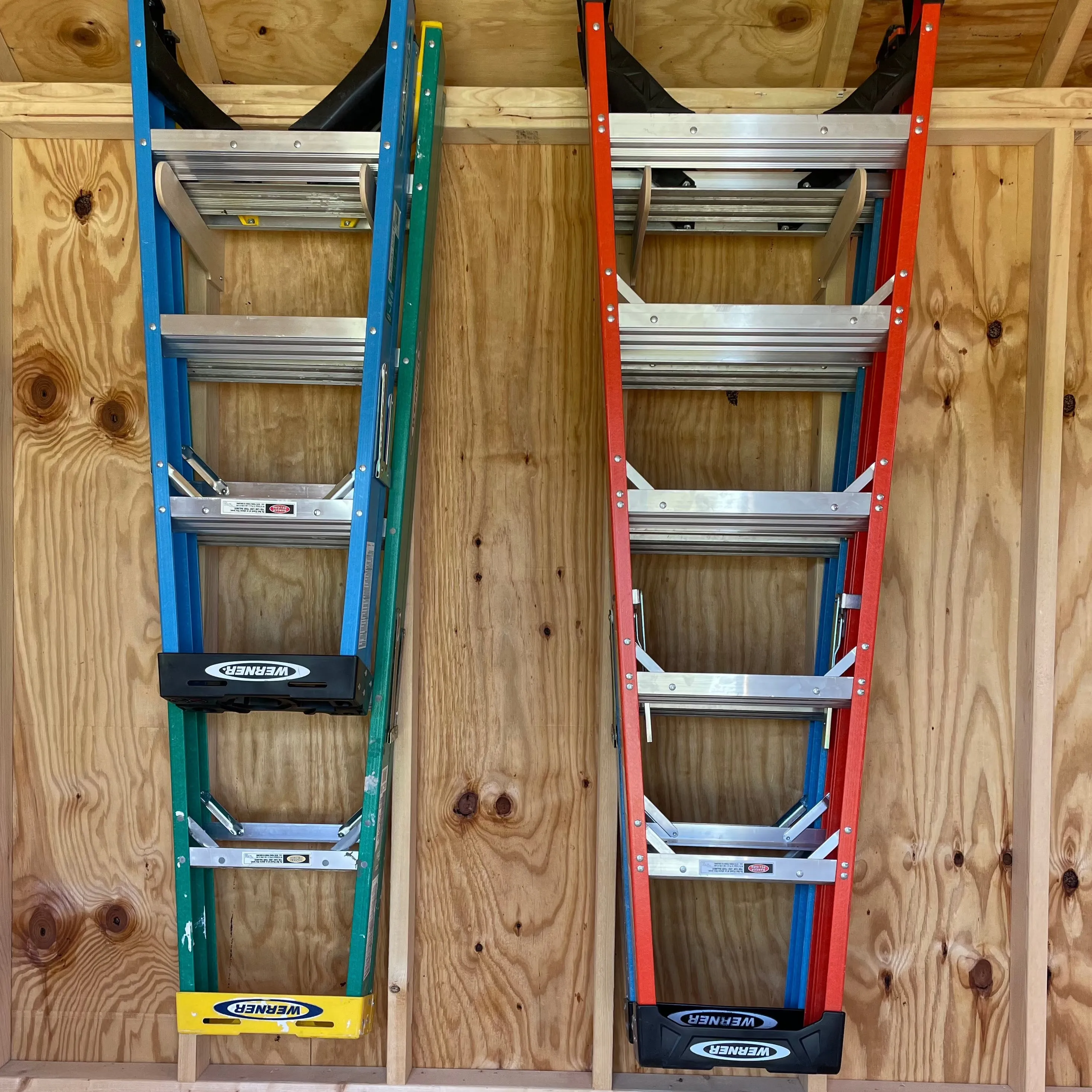 Step Ladder Organizer, Shed Storage System, Yard Tool Organizer, Garden tool rack, Shed Tool Rack